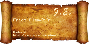 Fricz Elemér névjegykártya