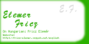 elemer fricz business card
