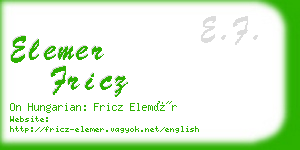 elemer fricz business card